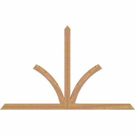 Ekena Millwork Richland Timber Gable Bracket, Western Red Cedar, 84"W x 53"H x 3 1/2"D x 3 1/2"F, 15/12 Pitch GBW084X53X0404RIC00SWR